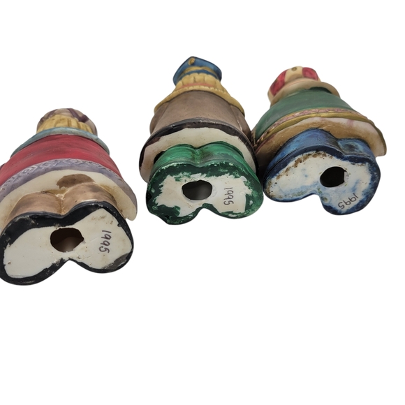 Vintage 1995 9 Pc Porcelain Bisque Nativity Set in Box Fabric-Centers of America - Picture 8 of 9